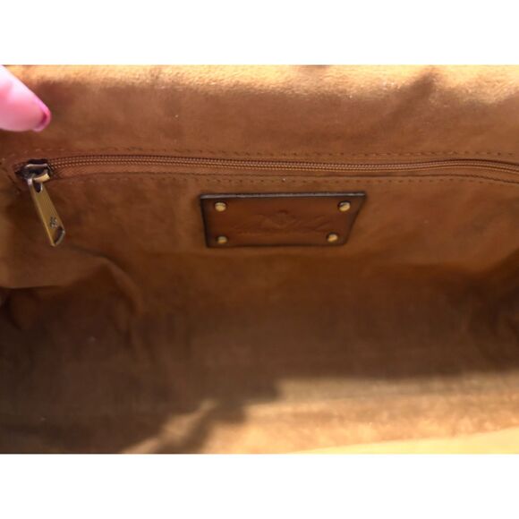 Patricia Nash Distressed Gold Leather Mia Frame Handbag, New With Tags - Picture 7 of 13